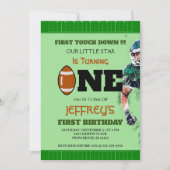 アメリカンフットボール 1歳の誕生日パーティー招待状 招待状 (正面)