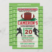 アメリカンフットボールNFLキッズまたは大人誕生日 招待状 (正面/裏面)