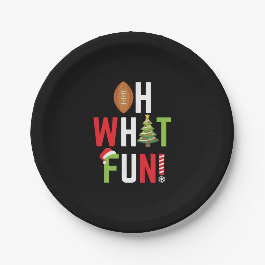 アメリカンフットボールOh何おもしろいホリデークリスマス ペーパープレート (正面)