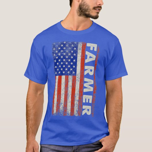 アメリカンフラグカントリーランチ農家ライフ農業 Tシャツ (正面)