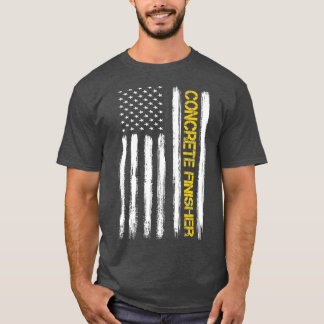 アメリカンフラグコンクリートフィニッシャ建築 Tシャツ