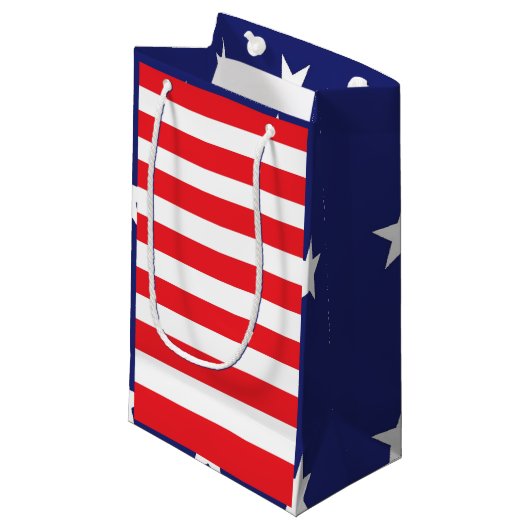 アメリカンフラグテーマ抱き枕赤白と青 スモールペーパーバッグ (正面アングル)