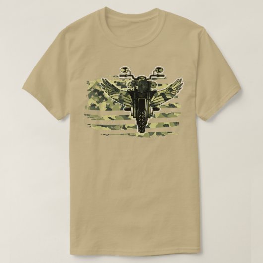 アメリカンフラグバイクもしくは自転車に乗る人オートバイ138 Tシャツ (デザイン正面)