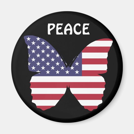 アメリカンフラグバタフライ磁石 マグネット (正面)