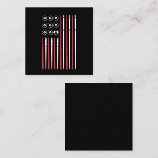 アメリカンフラグビリヤード射撃、 発砲プール スクエア名刺 (正面/裏面)