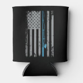 アメリカンフラグ魚釣りヴィンテージ魚釣りTシャツトレン 缶クーラー (正面)