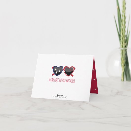 アメリカンフラッグとあなたに感謝 赤白ありがとう サンキューカード (裏面)