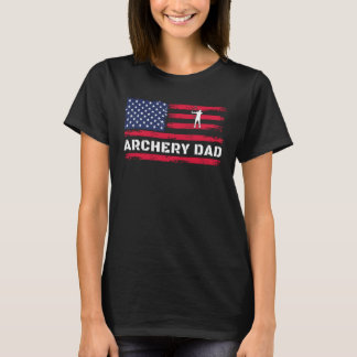 アメリカンフラッグアーチェリーパパ父の日 Tシャツ