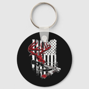 アメリカンフラッグアーチェリーボウ狩りディアースカルクロス キーホルダー