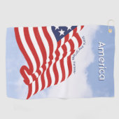 アメリカンフラッグイラストレーションスターズ&ストライプフォーエバー ゴルフタオル (横)