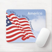 アメリカンフラッグイラストレーション赤白青スカイ マウスパッド (マウス)