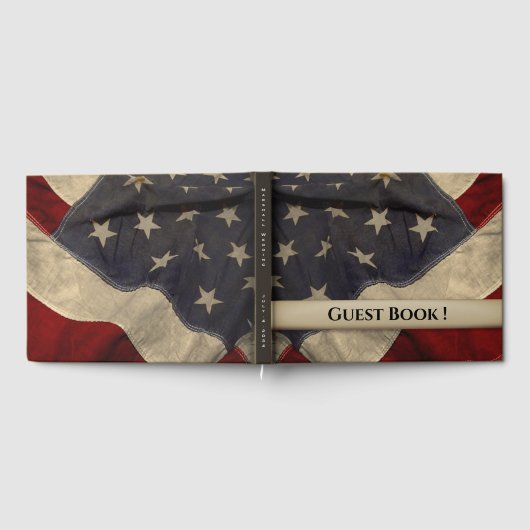 アメリカンフラッグゲパーソナライズされたストブック ゲストブック (全面)