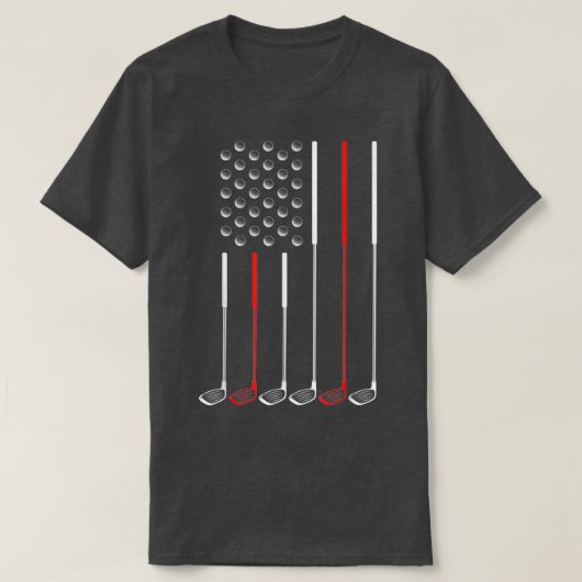アメリカンフラッグゴルフクラブのゴルフスティック旗ギフト1 Tシャツ (デザイン正面)