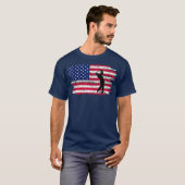 アメリカンフラッグゴルフ7月4日愛国的ゴルファー Tシャツ (正面フル)