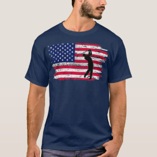 アメリカンフラッグゴルフ7月4日愛国的ゴルファー Tシャツ