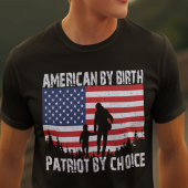 アメリカンフラッグシルエットパトリオット引用文Tシャツ Tシャツ