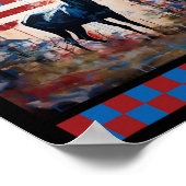 アメリカンフラッグジャングル狩りラバー迷彩柄ディアアートH ポスター (角)