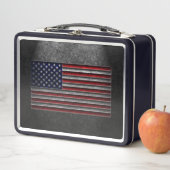 アメリカンフラッグストーンのテクスチャ メタルランチボックス (インサイチュ)