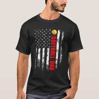 アメリカンフラッグソフトボールパパバックサイドエッセンシャル Tシャツ