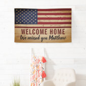 アメリカンフラッグソルジャー軍隊ウェルカムホームパーティー 横断幕 (インサイチュ)