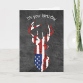 アメリカンフラッグディアー誕生日 カード (正面)