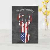 アメリカンフラッグディアー誕生日 カード (黄色い花)