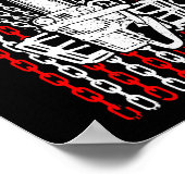 アメリカンフラッグディスクゴルフプレーヤーおもしろいチェーンソーBask ポスター (角)