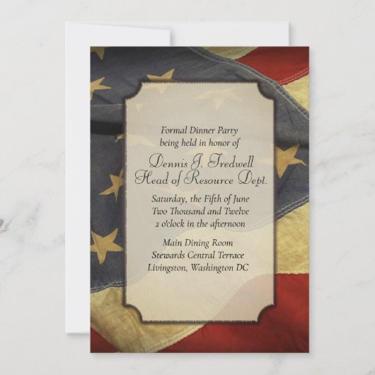 アメリカンフラッグディナーパーティの招待状 招待状 (正面)
