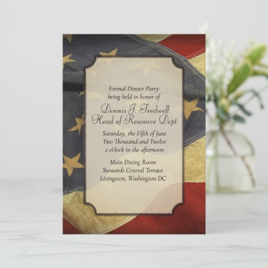 アメリカンフラッグディナーパーティの招待状 招待状 (スタンド正面)
