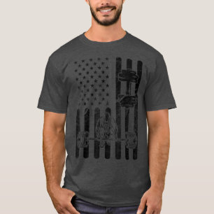 アメリカンフラッグデッドリフトトレーニングジムフィットネス運動 Tシャツ