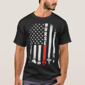 アメリカンフラッグナースデイアイディア Tシャツ (正面)