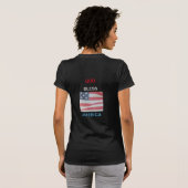 アメリカンフラッグハッピースマイルホープ女性トップ Tシャツ (裏面フル)