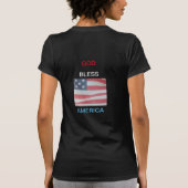 アメリカンフラッグハッピースマイルホープ女性トップ Tシャツ (裏面)