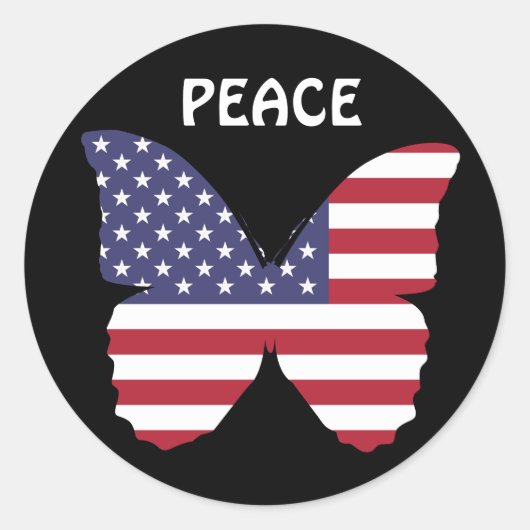 アメリカンフラッグバタフライ ラウンドシール (正面)