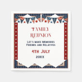 アメリカンフラッグバンティング 家族再会 4th July 家族 スタンダードカクテルナプキン (正面)