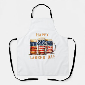 アメリカンフラッグビアハッピーラバーおもしろいデーレーバーDa エプロン