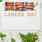 アメリカンフラッグビアハッピーラバーおもしろいデーレーバーDa キッチンタオル (折り畳み)