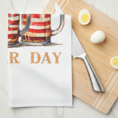 アメリカンフラッグビアハッピーラバーおもしろいデーレーバーDa キッチンタオル (四つ折り)