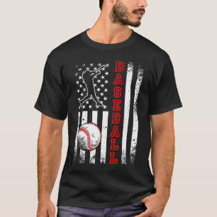 アメリカンフラッグベースボールチームヴィンテージ野球 Tシャツ