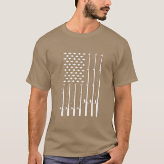 アメリカンフラッグベース魚釣りロッド魚釣りラバープレミ Tシャツ