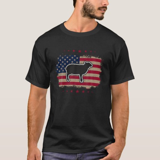 アメリカンフラッグラムレトロヴィンテージTシャツ Tシャツ (正面)