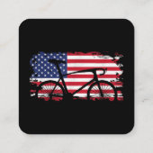 アメリカンフラッグロードサイクリングサイクリングアパレル – Bicycl スクエア名刺 (裏面)