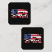 アメリカンフラッグロードサイクリングサイクリングアパレル – Bicycl スクエア名刺 (正面/裏面)