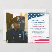 アメリカンフラッグ卒業パーティー招待状軍隊 招待状 (正面)