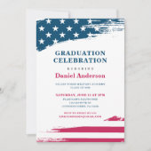 アメリカンフラッグ卒業パーティー招待状軍隊 招待状 (正面)