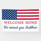 アメリカンフラッグ軍隊ウェルカムホームパーティー 横断幕 (横)