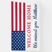 アメリカンフラッグ軍隊ウェルカムホームパーティー 横断幕 (縦)