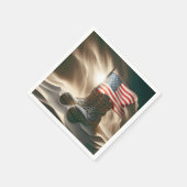 アメリカンフラッグ軍隊ブーツ スタンダードカクテルナプキン (角)