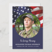 アメリカンフラッグ退役軍人悔やみや弔慰軍隊葬儀 サンキューカード (正面)