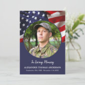 アメリカンフラッグ退役軍人悔やみや弔慰軍隊葬儀 サンキューカード (スタンド正面)